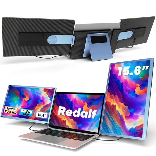 Redalf Triple Screen Laptop Extender 15.6" | FHD 1080P IPS | Built-in Speakers | Wimmi