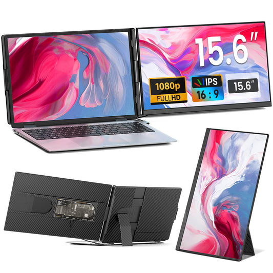 Cevaton Laptop Screen Extender - 15.6" FHD 1080P Portable Monitor for Laptop Detachable & Plug and Play Dual Laptop Monitor Extender for 13"-17.3" Laptops Compatible with Wins/Mac/Android/Chrome